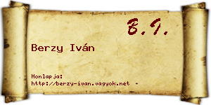 Berzy Iván névjegykártya